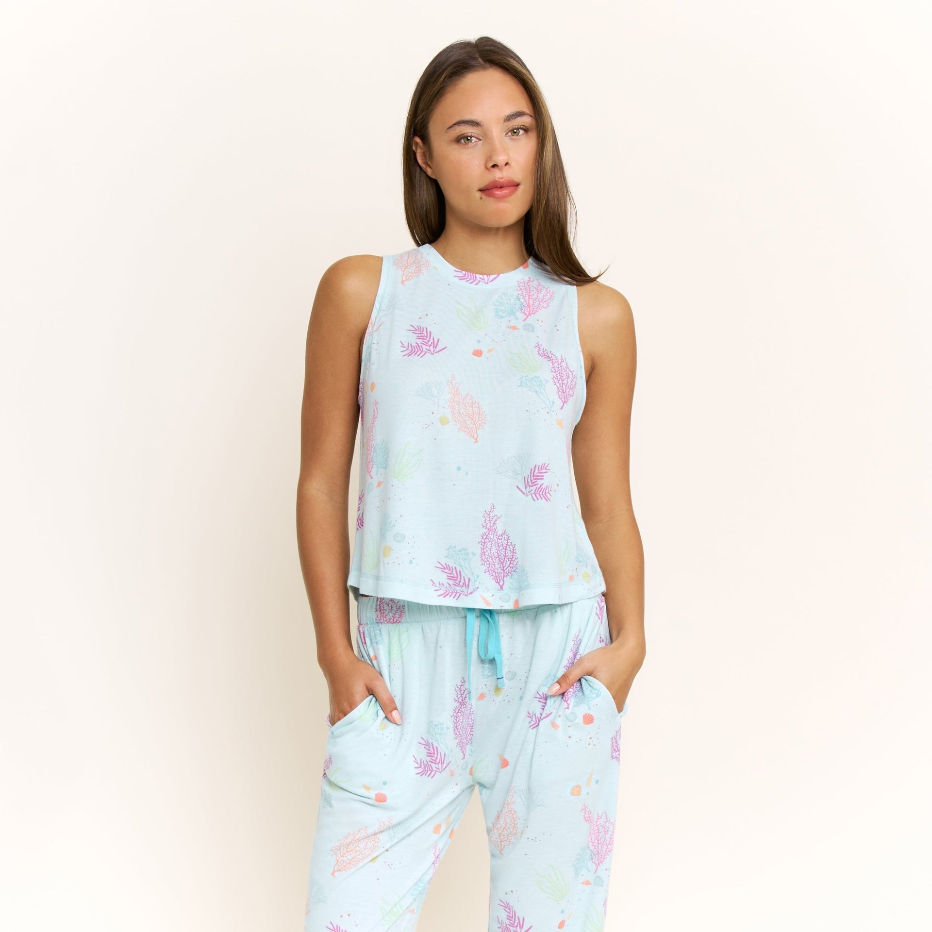 Star Seeker Tank Pant Set in Drift Tides - -