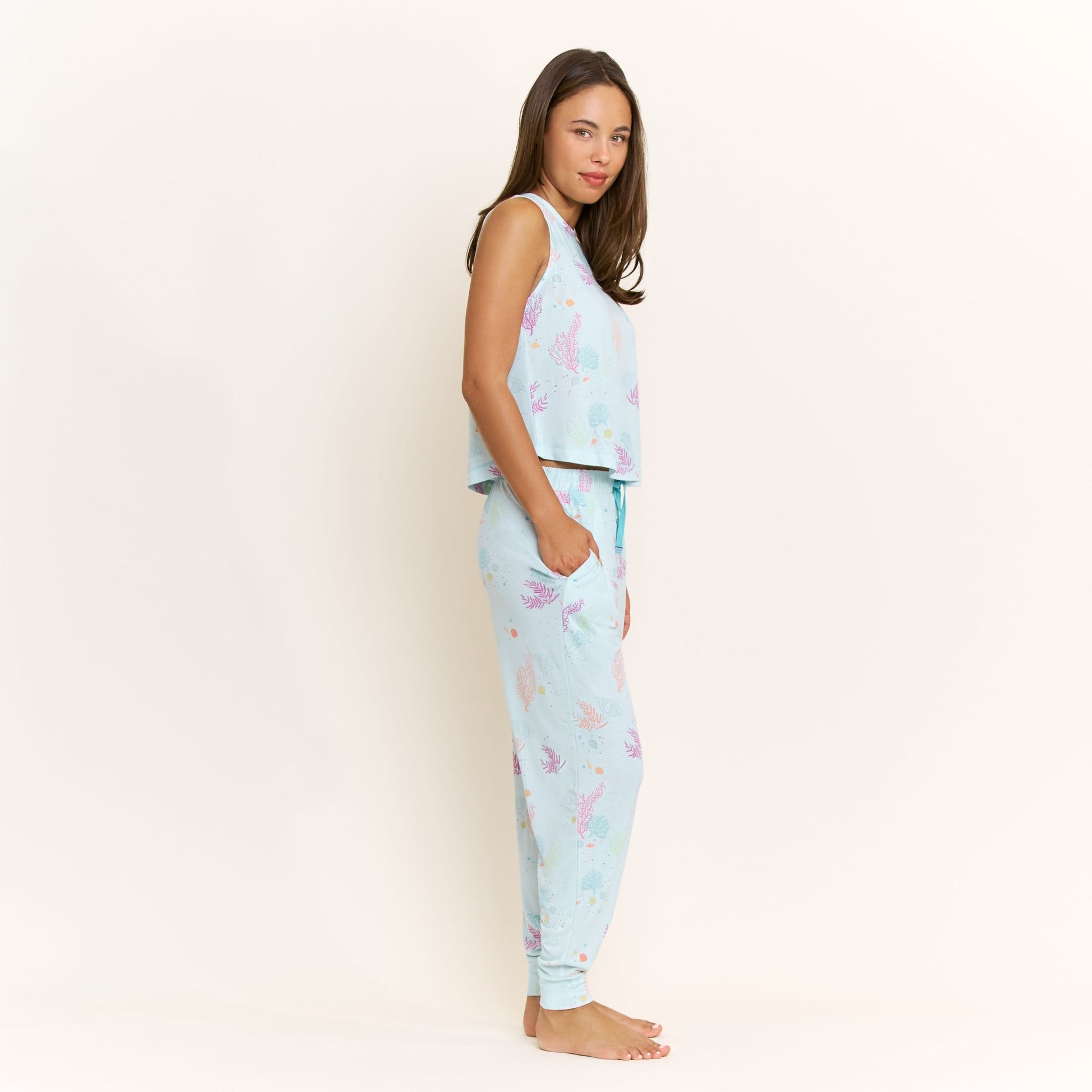 Star Seeker Tank Pant Set in Drift Tides - -