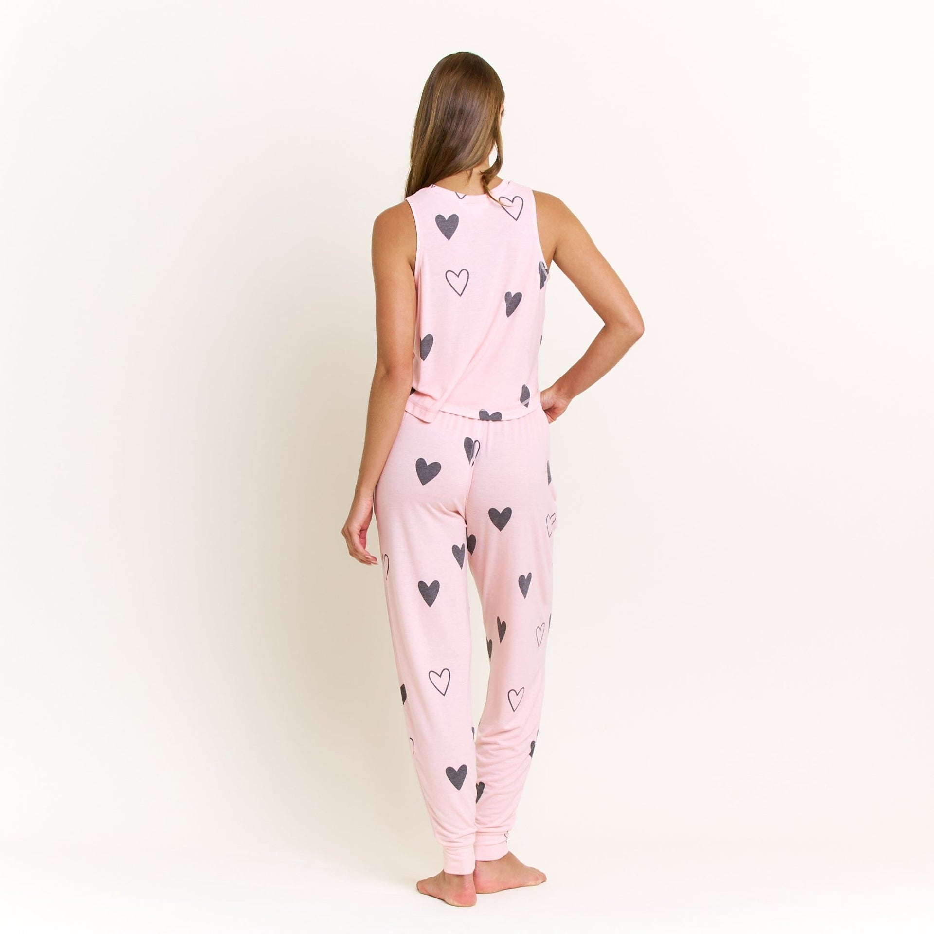 Star Seeker Tank Pant Set in Dusty Hearts - -