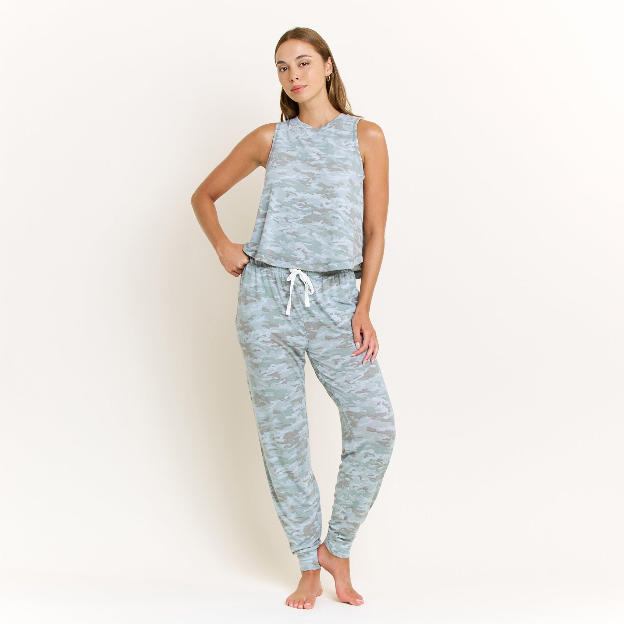 Star Seeker Tank Pant Set in Fern Camo - - XL