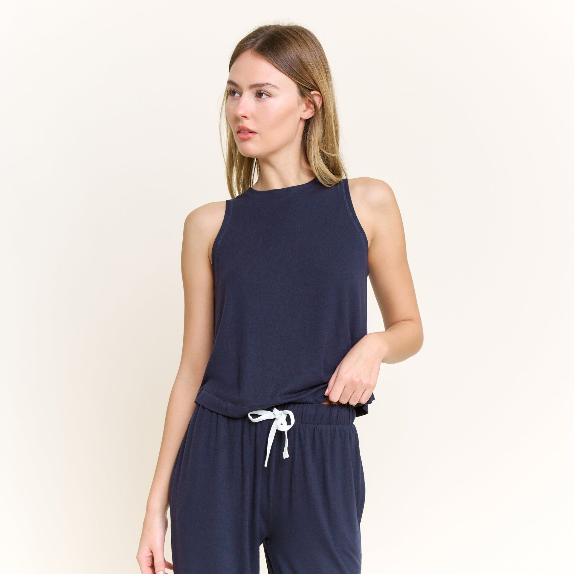 Star Seeker Tank Pant Set in Midnight - -