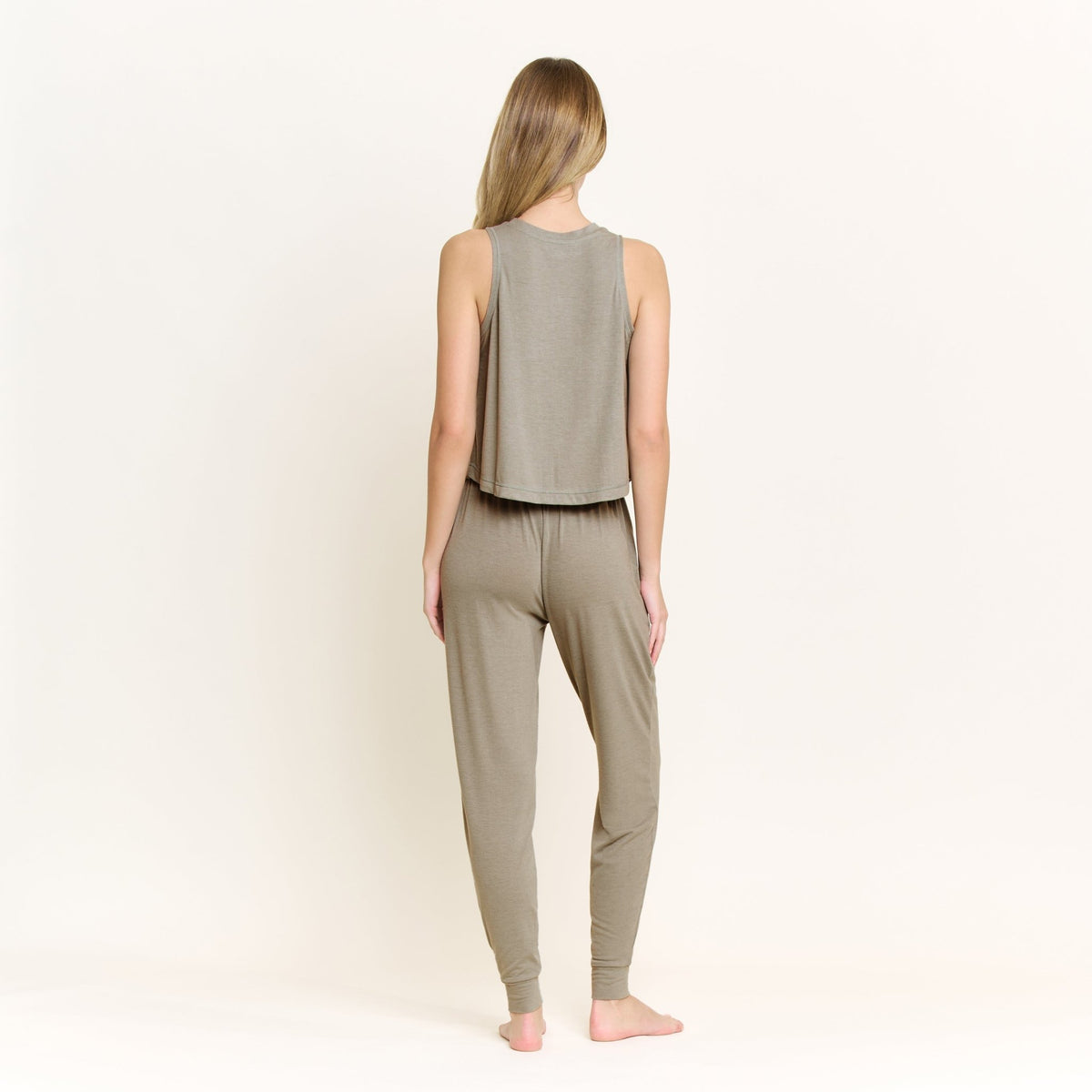 Star Seeker Tank Pant Set in Soft Olive - Sleepwear & Loungewear -