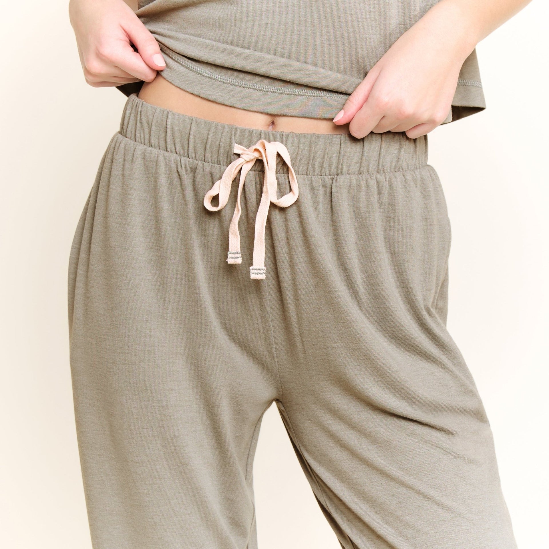 Star Seeker Tank Pant Set in Soft Olive - -