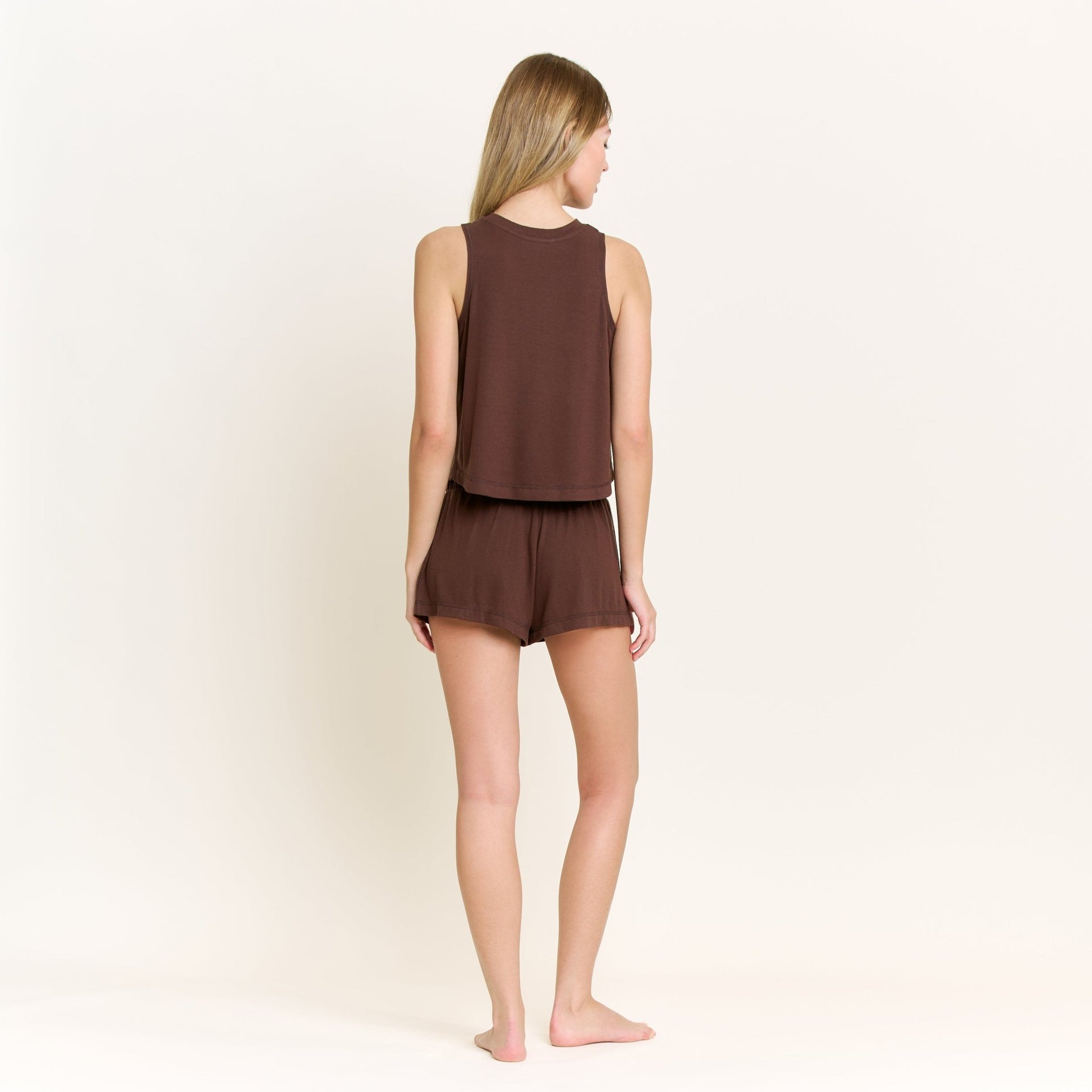 Star Seeker Tank Shortie Set in Chocolate - Tank+Short -