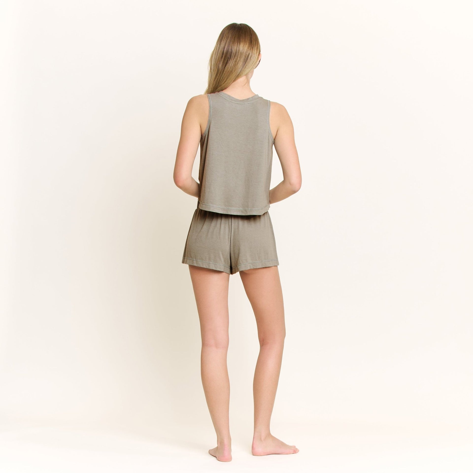 Star Seeker Tank Shortie Set in Soft Olive - Tank+Short -