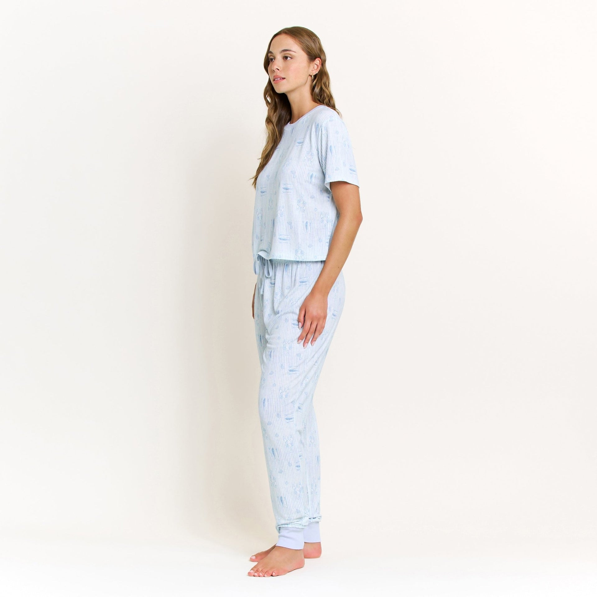 Star Seeker Tee Jogger Set in Saltwater Sonata - -