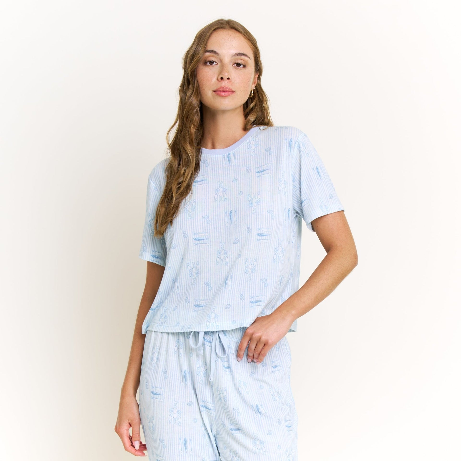 Star Seeker Tee Jogger Set in Saltwater Sonata - -