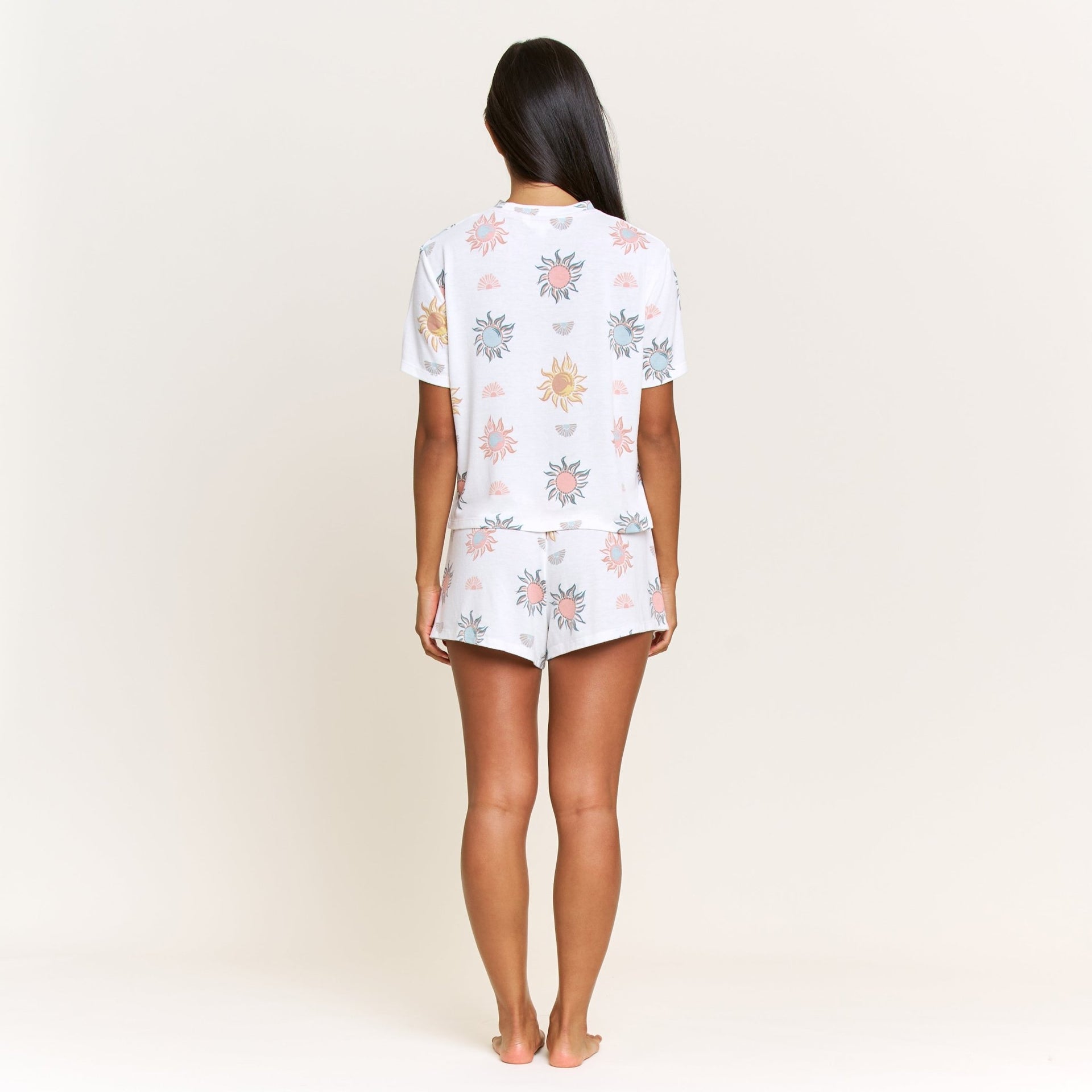 Star Seeker Tee Shortie Set in Ivory Western Suns - -