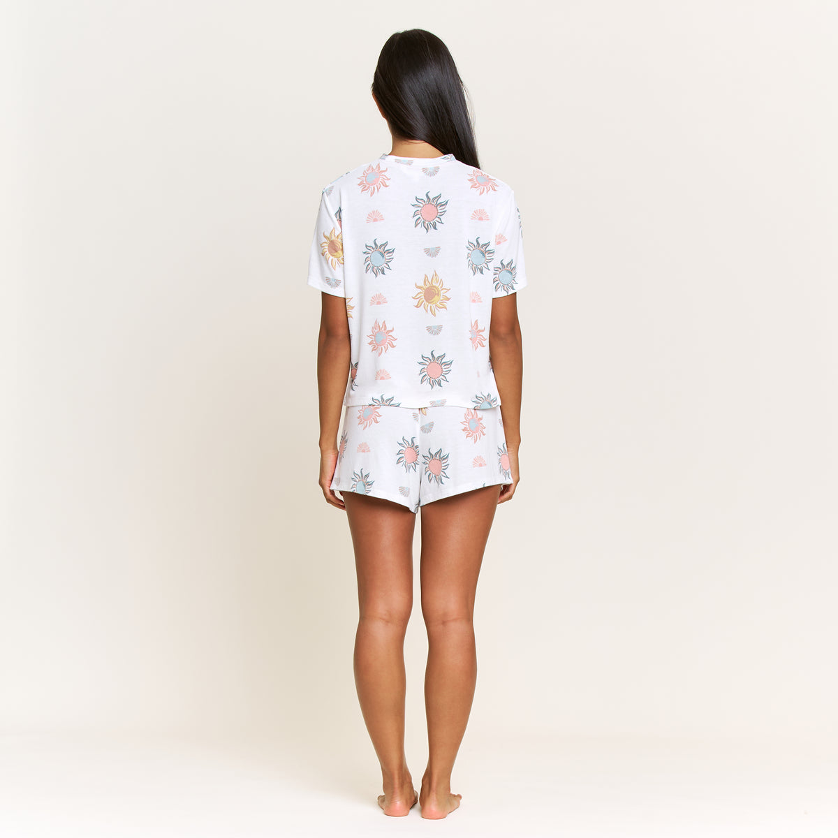 Star Seeker Tee Shortie Set in Ivory Western Suns - Sleepwear & Loungewear -