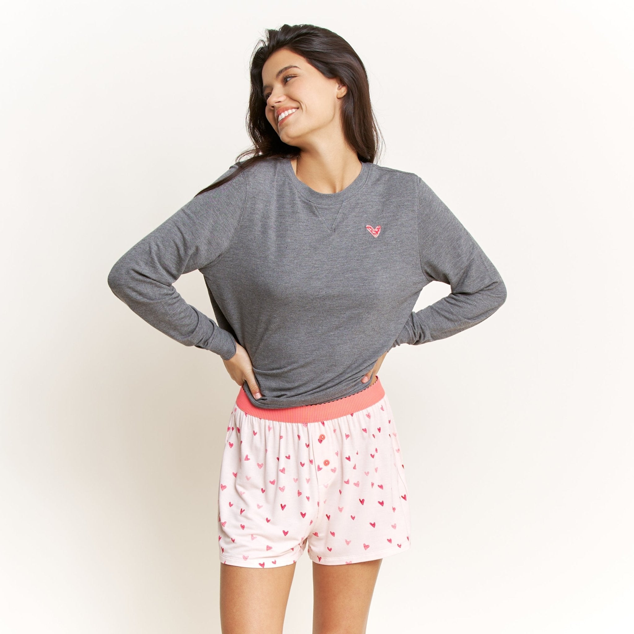 Sugar Sweetheart Shortie Set in Marzipan Hearts - Sleepwear & Loungewear - XL