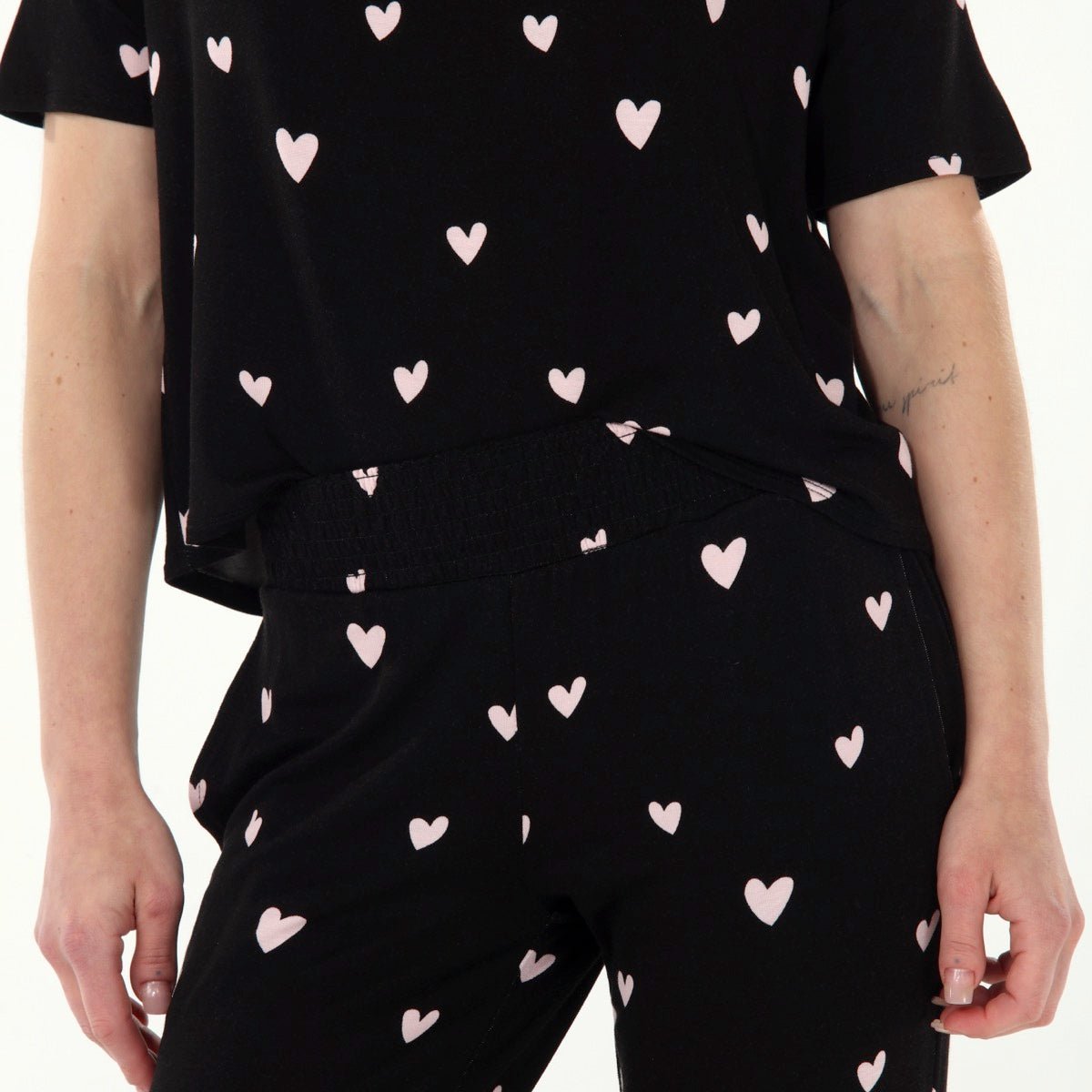 Sun Lover PJ Set In Black Hearts - Sleepwear & Loungewear -