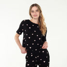 Sun Lover PJ Set In Black Hearts - Sleepwear & Loungewear -