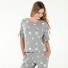 Sun Lover PJ Set In Heather Grey Stars - Sleepwear & Loungewear -