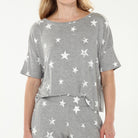 Sun Lover PJ Set In Heather Grey Stars - Sleepwear & Loungewear -