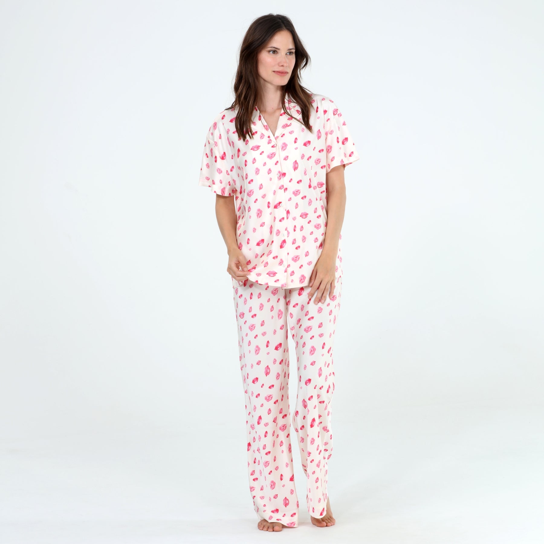 Sunday Rest PJ Set in Beso Lips - Sleepwear & Loungewear -