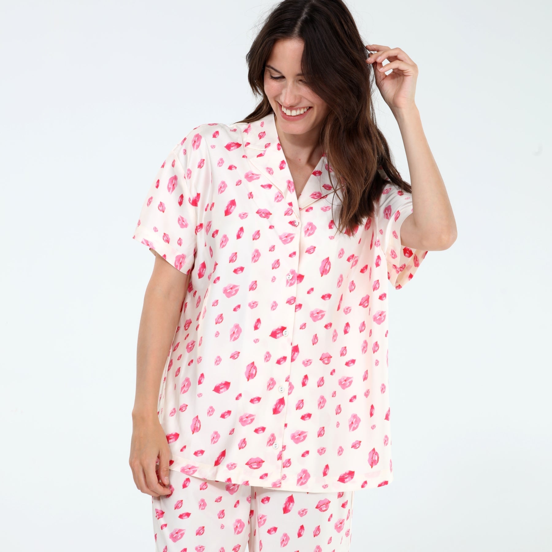 Sunday Rest PJ Set in Beso Lips - Sleepwear & Loungewear -