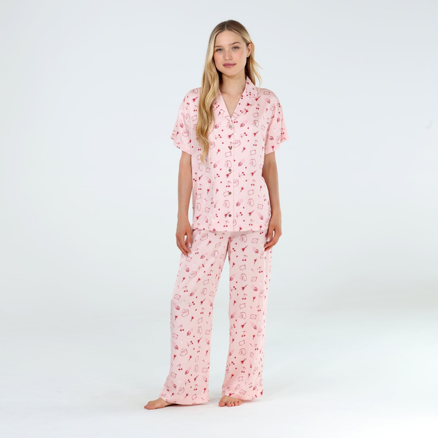 Sunday Rest PJ Set in Rouge Valentine - Sleepwear & Loungewear -