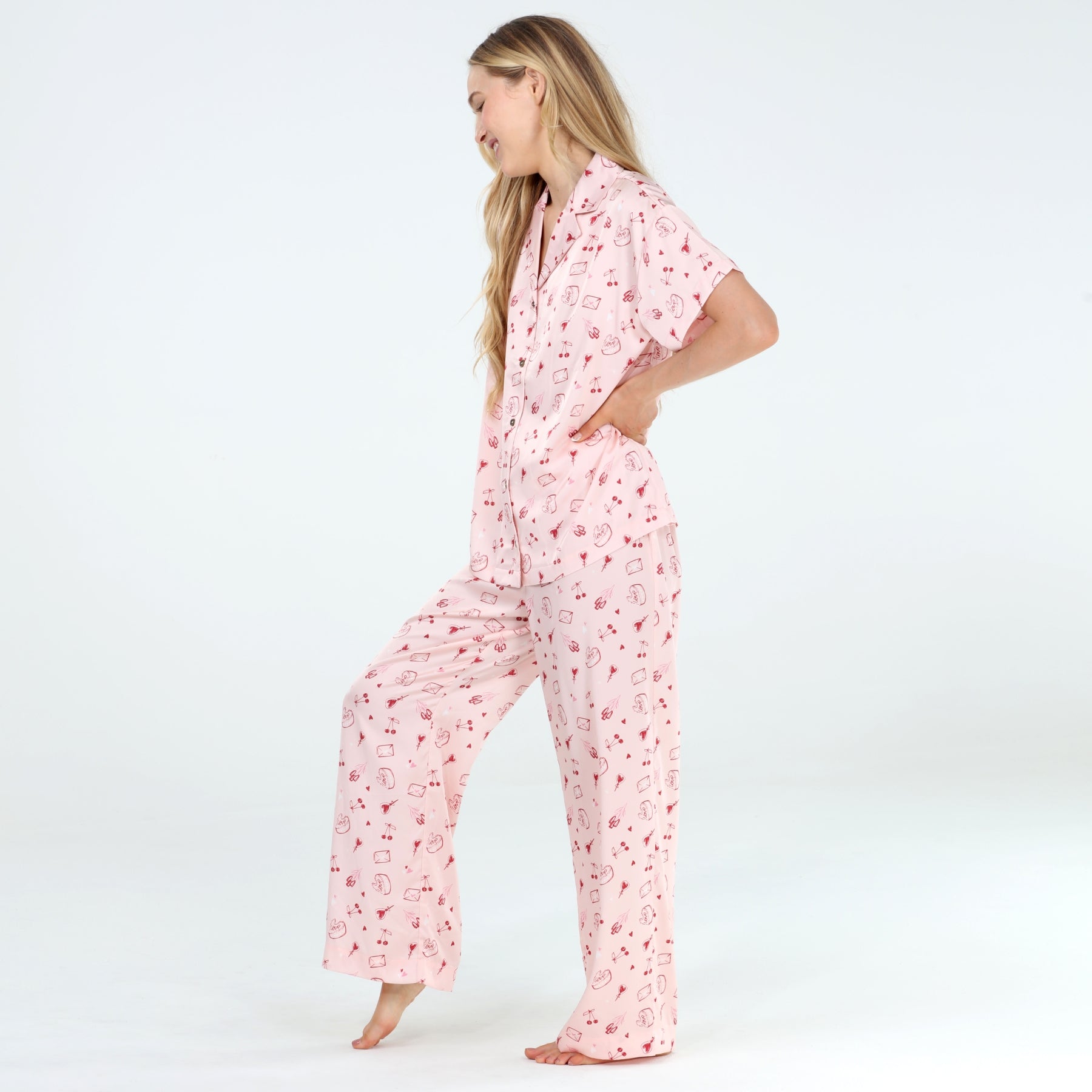 Sunday Rest PJ Set in Rouge Valentine - Sleepwear & Loungewear -