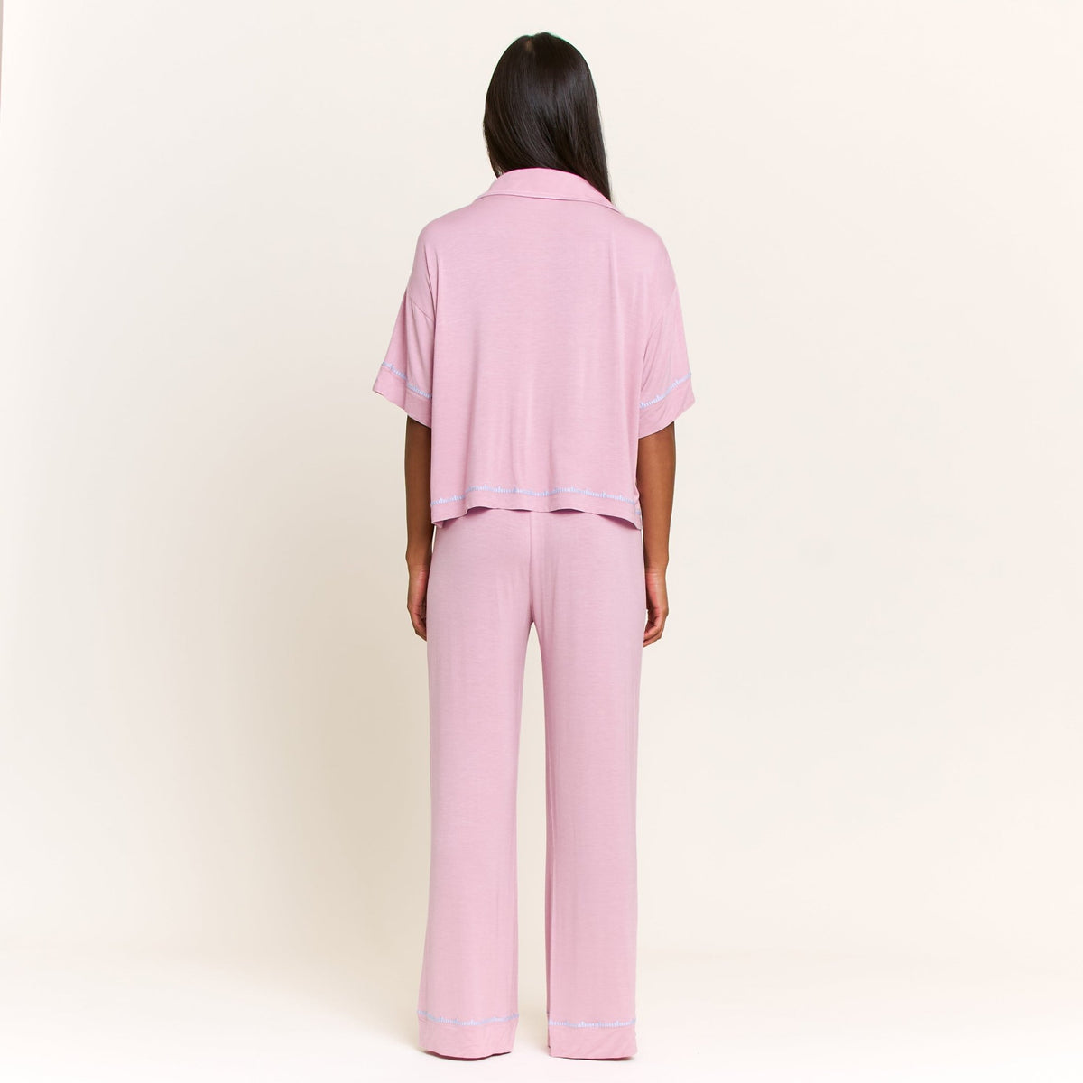 Sweet Solstice Short Sleeve PJ Set in Iris Bloom - Sleepwear & Loungewear -