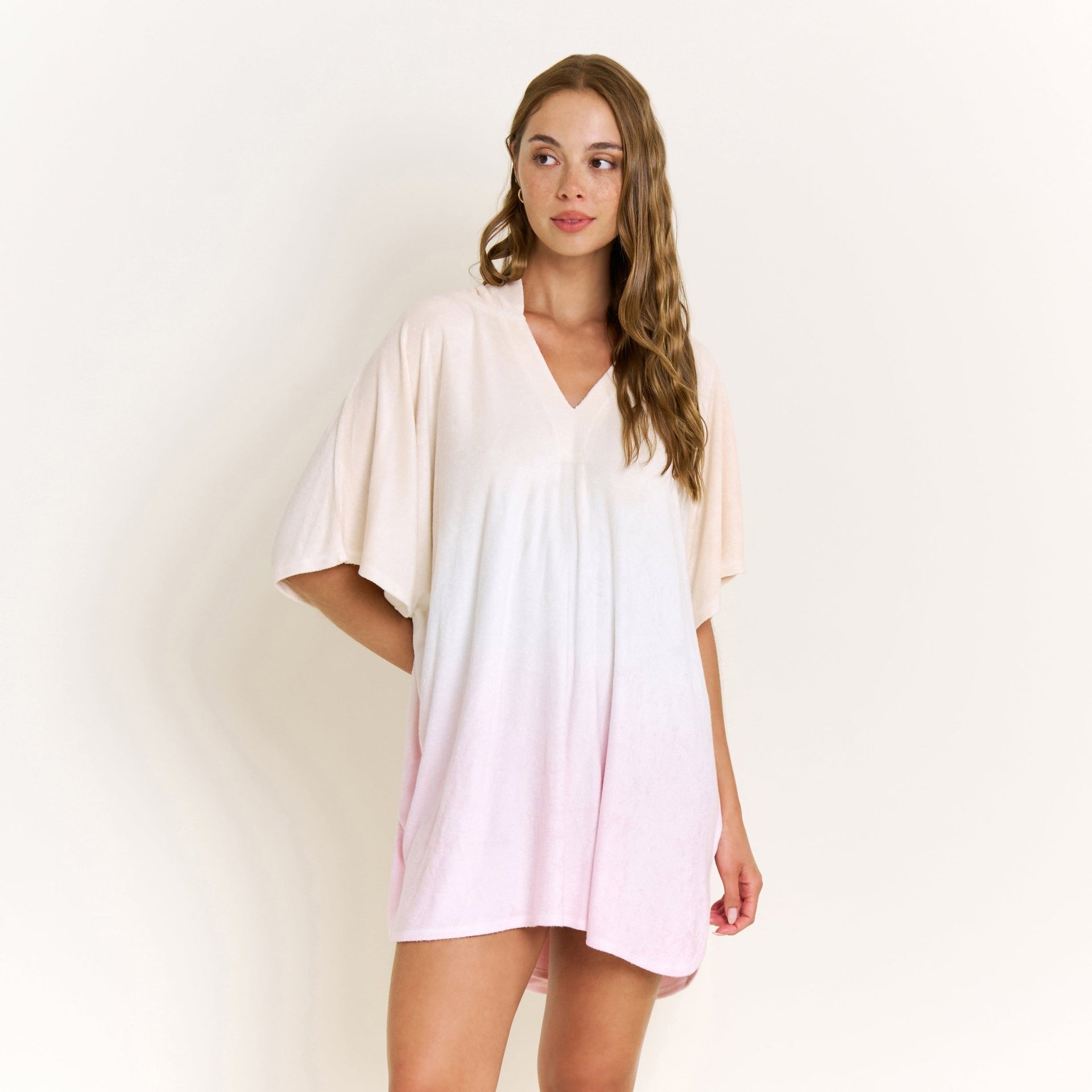 Take A Break Oversized Hoodie in Sunset Dip-Dye - -