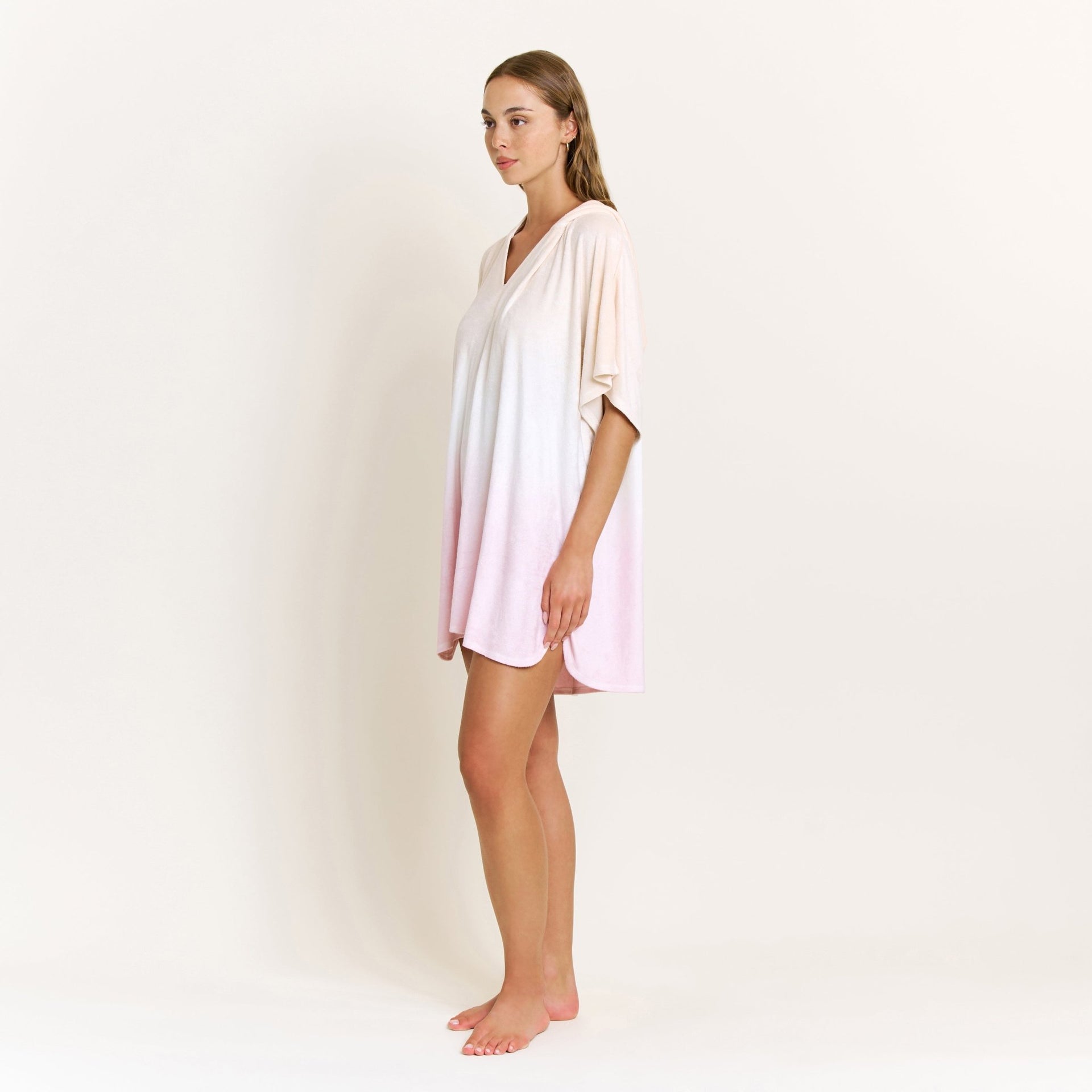Take A Break Oversized Hoodie in Sunset Dip-Dye - -