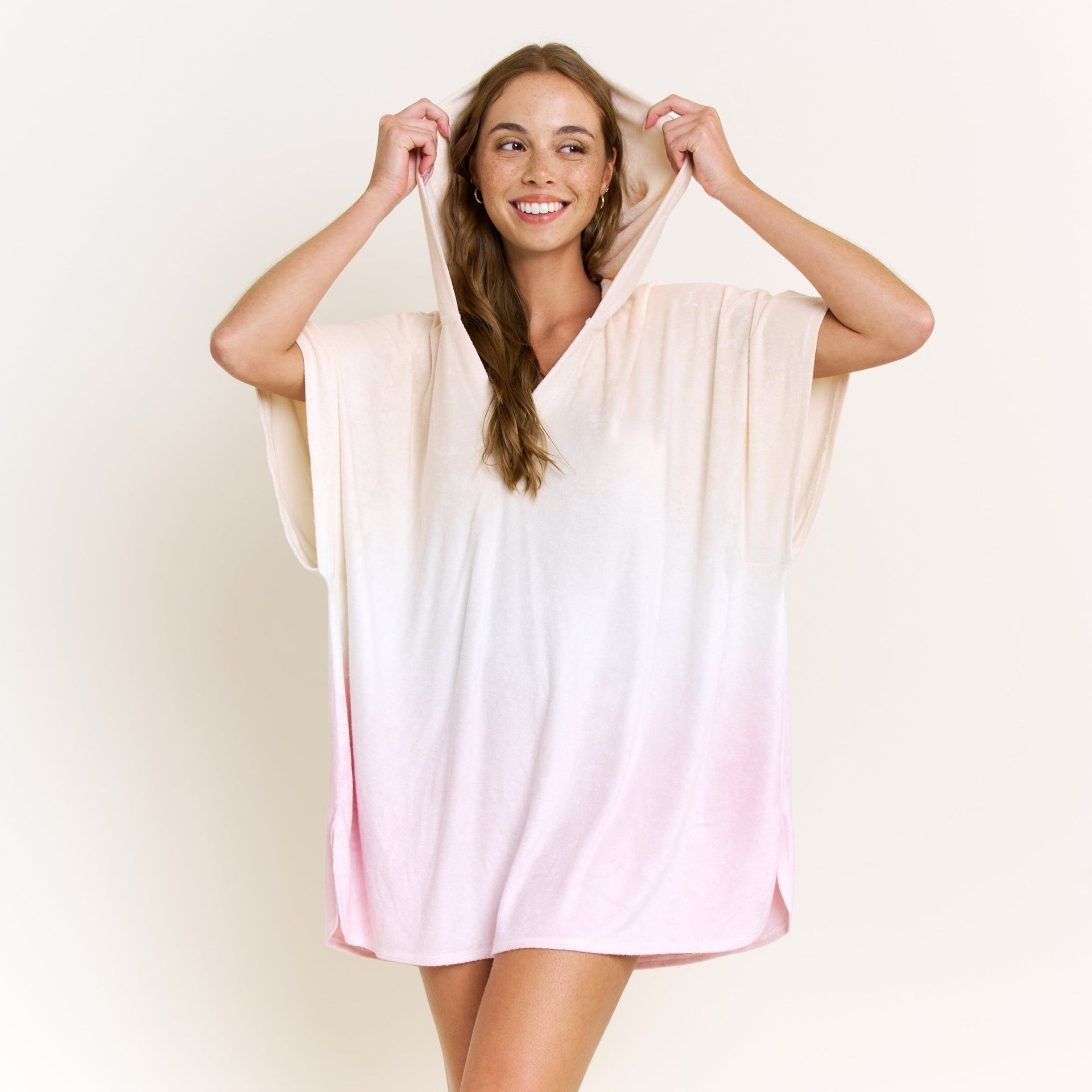 Take A Break Oversized Hoodie in Sunset Dip-Dye - -