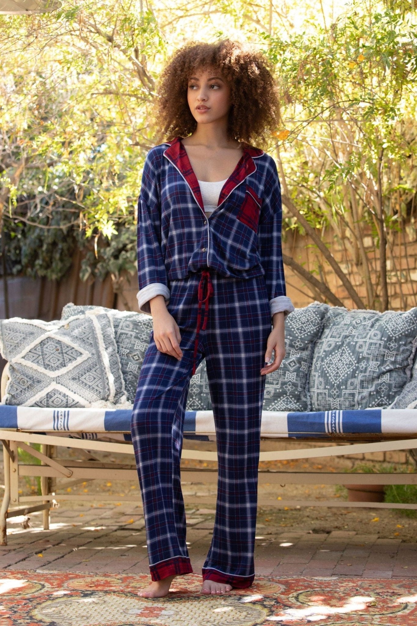 Tucked In Jumpsuit in North Star Plaid - Sleepwear & Loungewear -