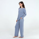 Under The Stars Waffle Top in Blue Stone - Sleepwear & Loungewear -