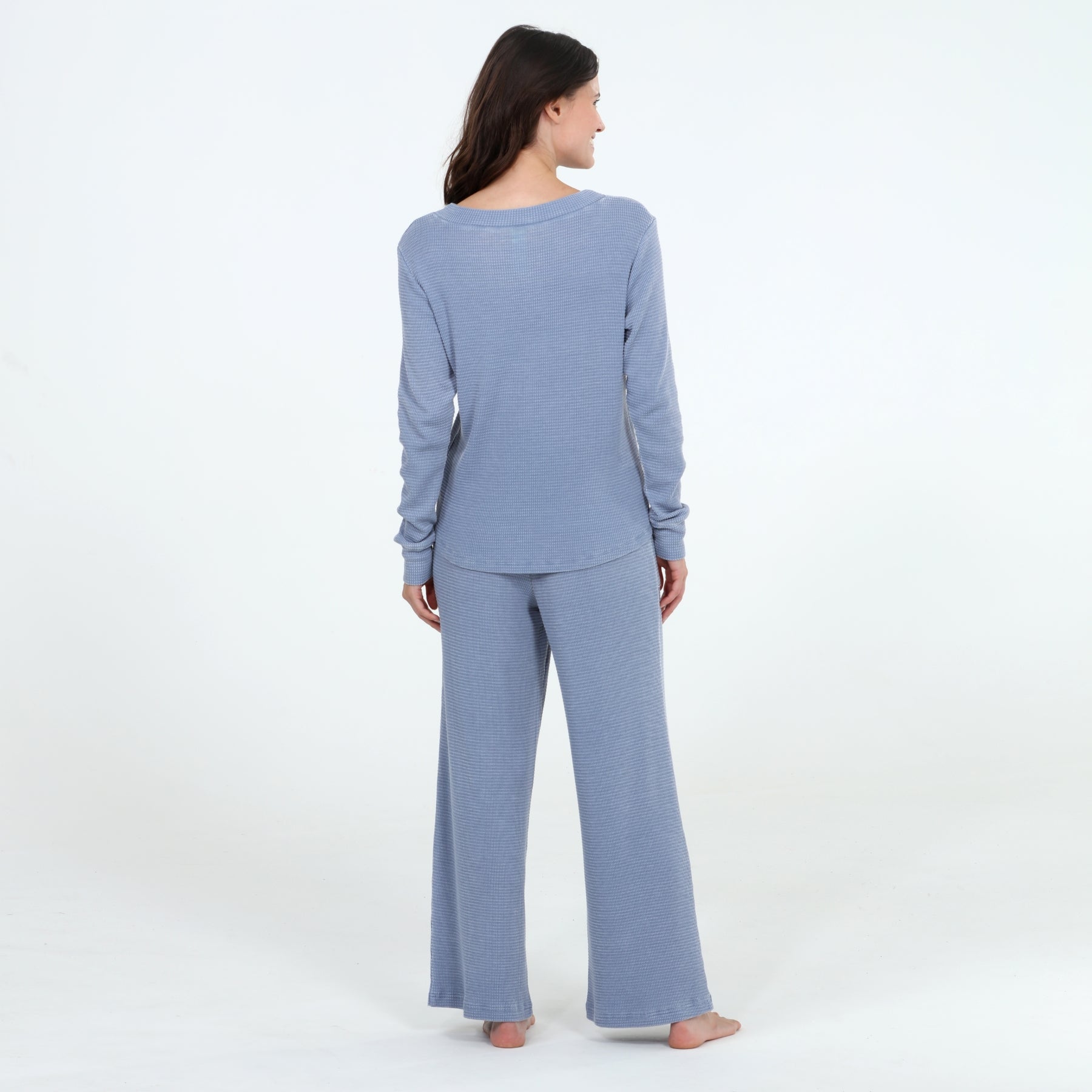 Under The Stars Waffle Top in Blue Stone - Sleepwear & Loungewear -