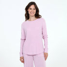 Under The Stars Waffle Top in Lavender - Sleepwear & Loungewear - X-Large