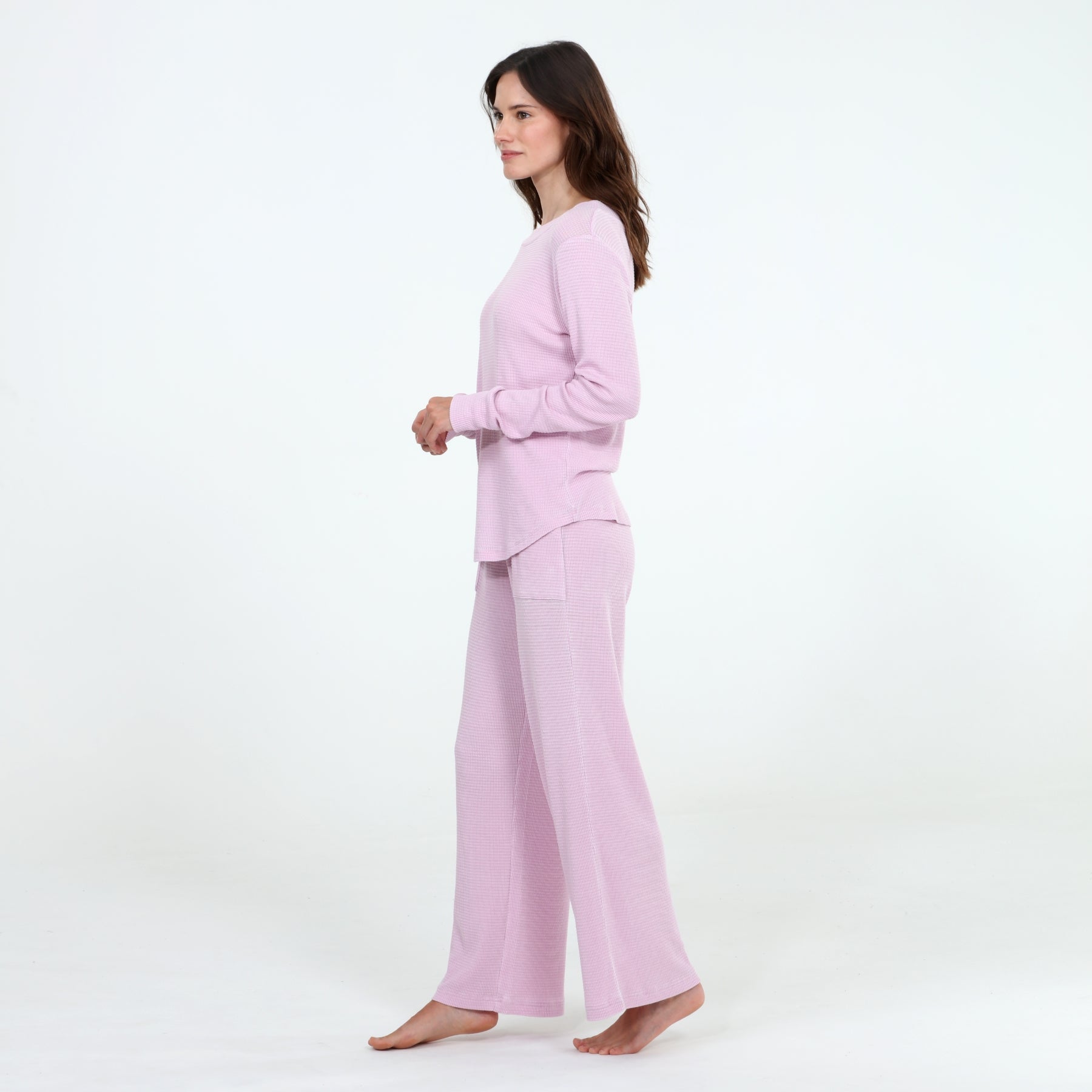 Under The Stars Waffle Top in Lavender - Sleepwear & Loungewear -