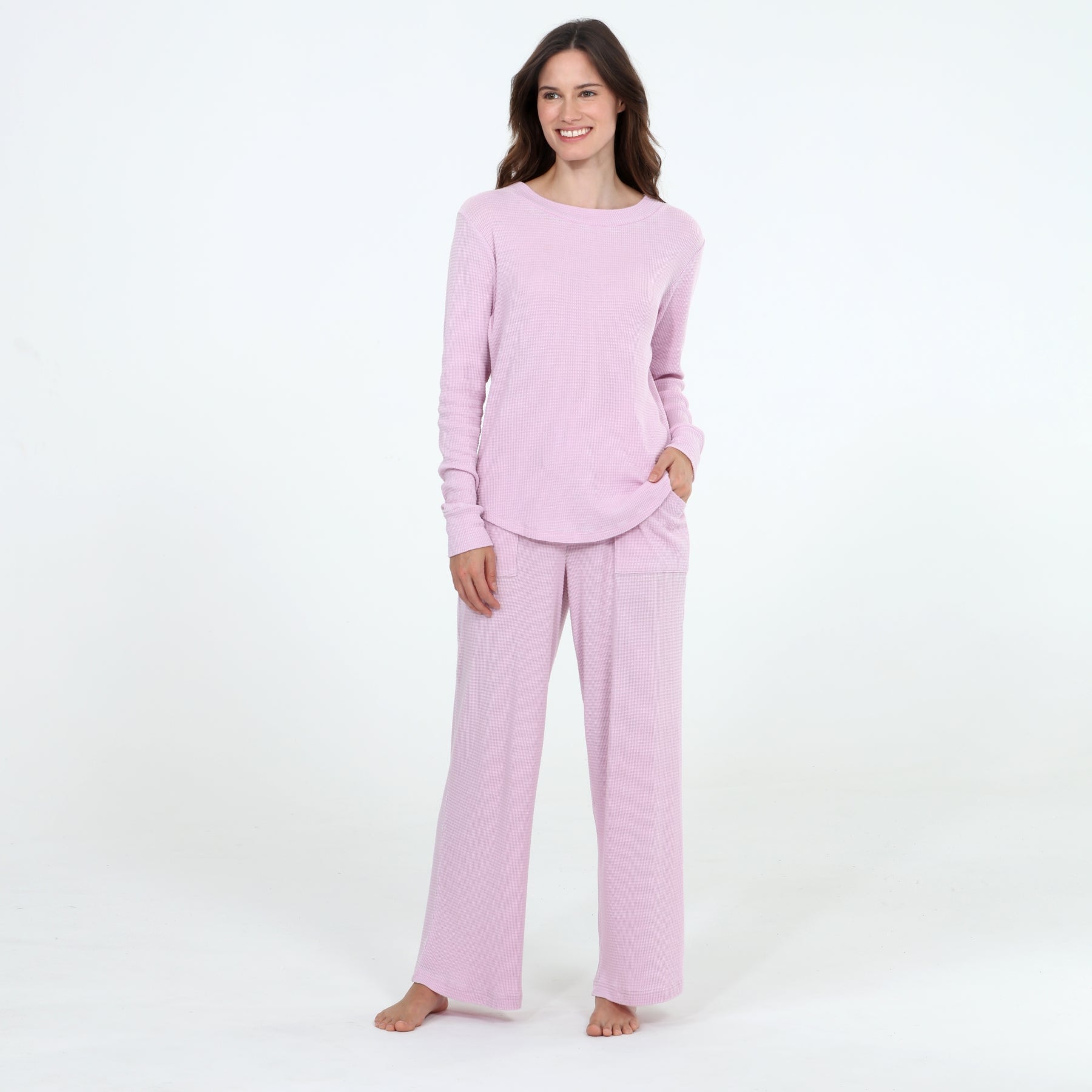 Under The Stars Waffle Top in Lavender - Sleepwear & Loungewear -