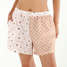 Vacation Mode Lounge Short In Floral Check - Loungewear - X-Large