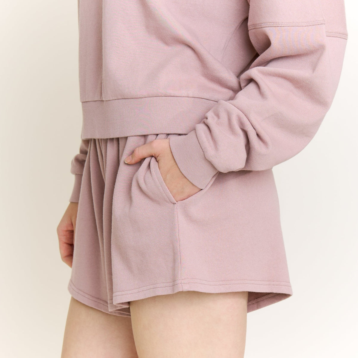 Weekend Club Long Sleeve Shortie Set in Mocha - Loungewear -
