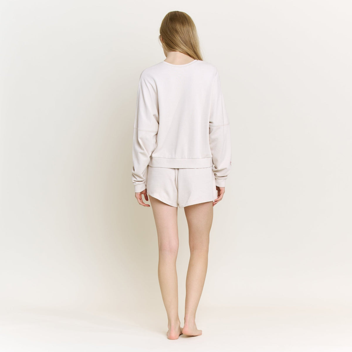 Weekend Club Long Sleeve Shortie Set in Putty - Loungewear -