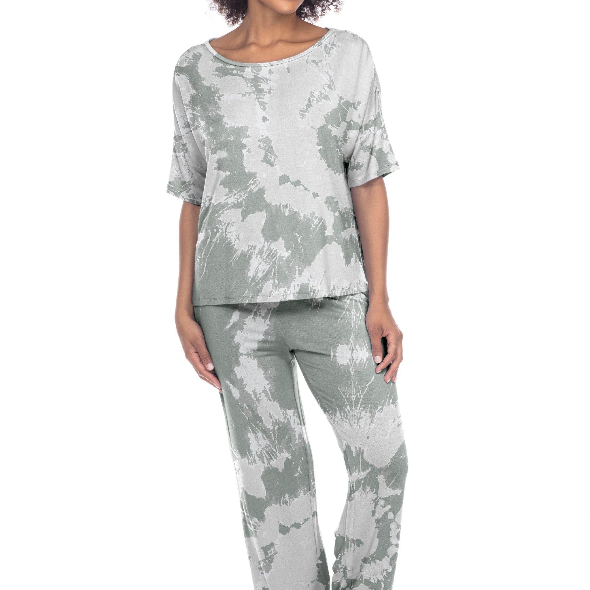 Sun Lover PJ Set - Sleepwear & Loungewear - Grey Tie-Dye