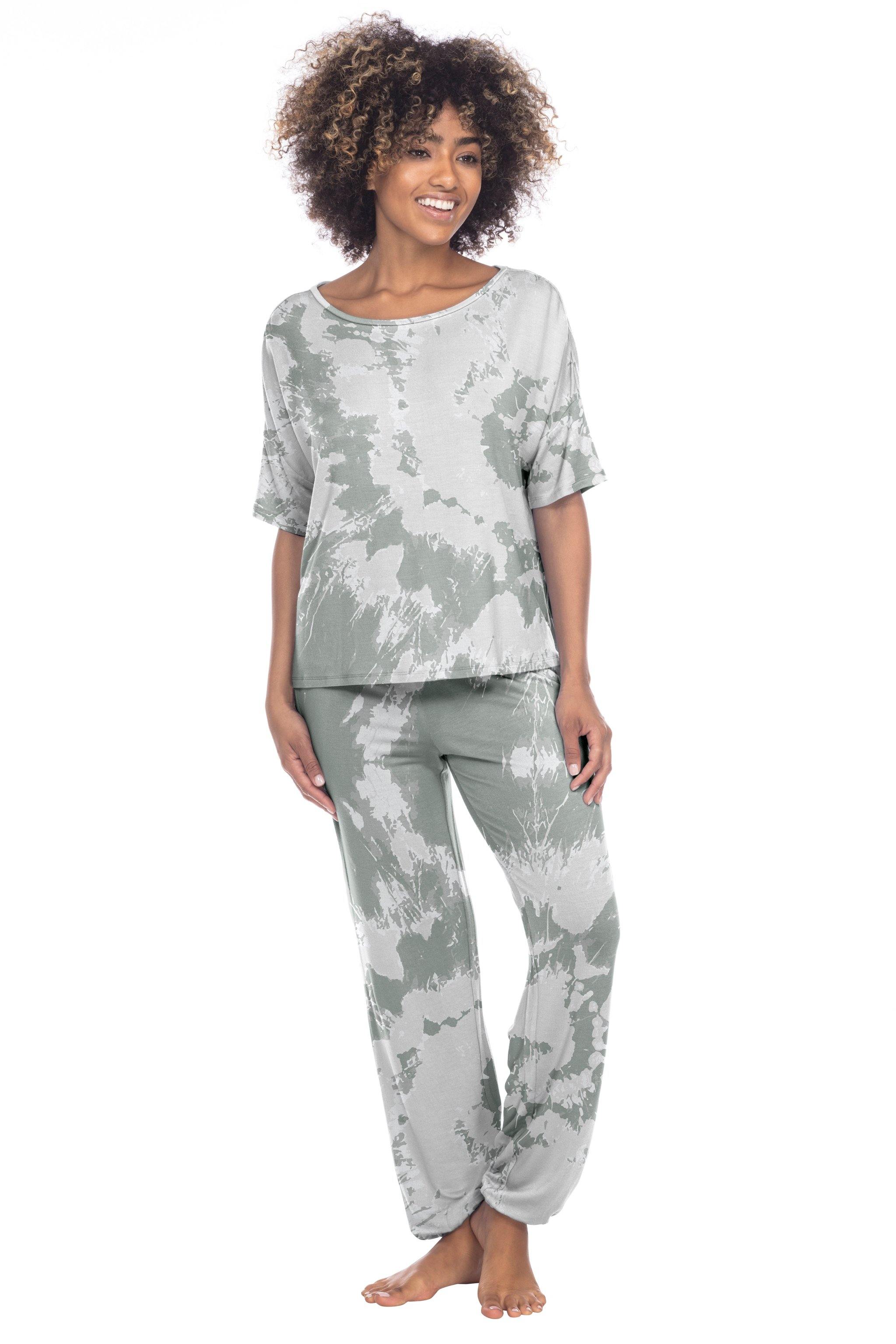 Sun Lover PJ Set - Sleepwear & Loungewear - Grey Tie-Dye