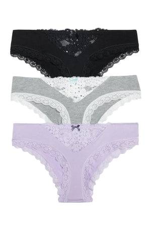 Willow Hipster 3 Pack - Panty - Black/Heather Grey/Dreamer