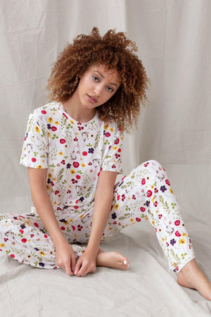 All American PJ Set - Sleepwear & Loungewear - Ivory Botanical