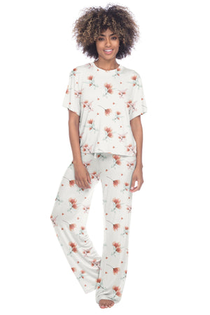 All American PJ Set - Sleepwear & Loungewear - Ivory Floral
