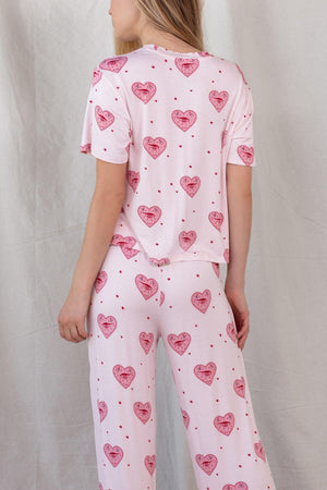 All American PJ Set - Sleepshirt+Pants - Biscotti Stars