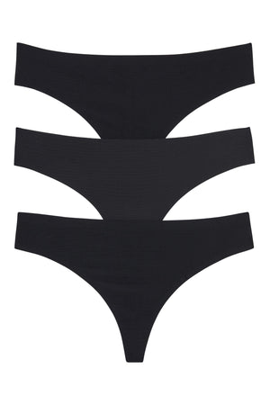 Skinz Thong 3 Pack - Panty - Black/Black/Black