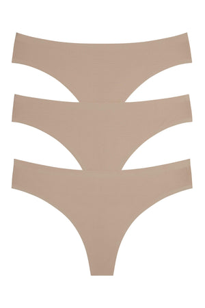 Skinz Thong 3 Pack - Panty - Nude/Nude/Nude
