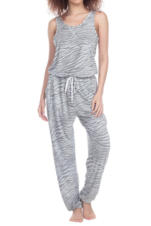 Just Chillin Jumpsuit - Sleepwear & Loungewear - Cinder Zebra